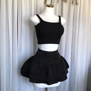 Black Ruffled Skirt NWT